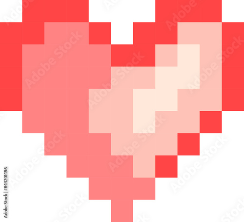 Heart cartoon icon in pixel style