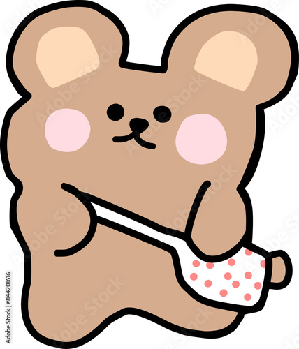 Bear cartoon in icon style