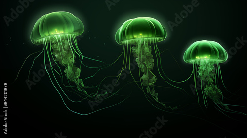 green color jellyfish in the water illustration illustration