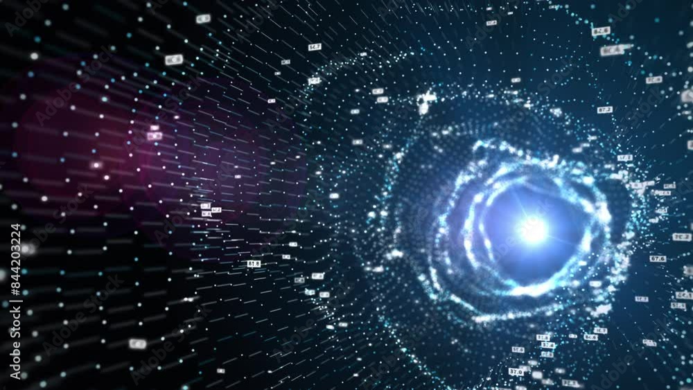 Closeup Digital Tunnel Technology Particles Motion Background. Digital Network idea concept. Closeup Digital Tunnel Technology Particles Motion Background. Digital Network idea concept.