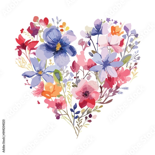 Heart shape flroal vector, watercolor floral love shape.
Watercolor love shape floral butterfly vector, heart shape butterfly with floral design