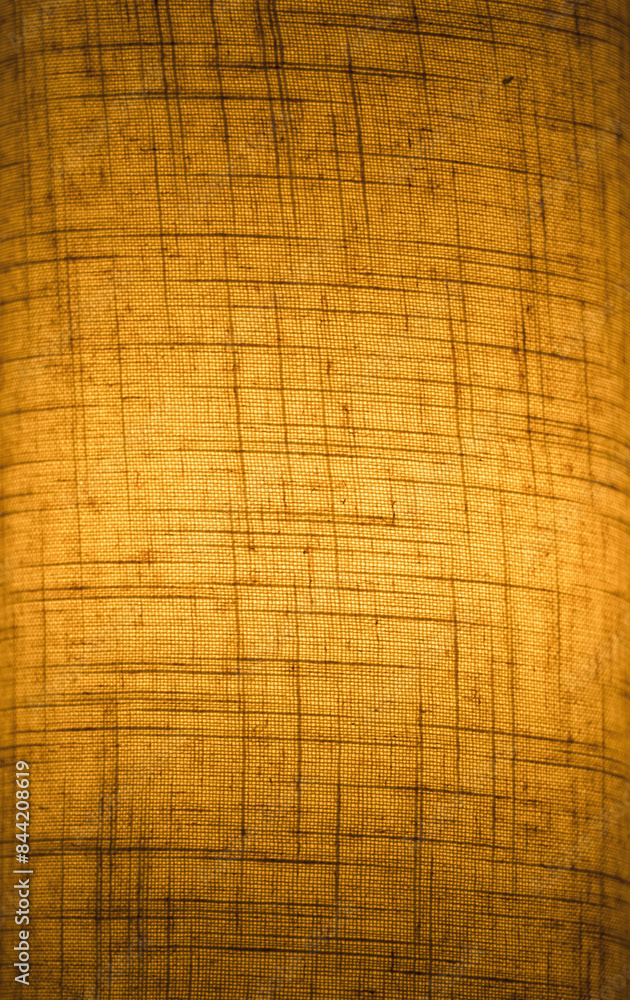 Fototapeta premium Golden Bronze Burlap Cloth with Backlighting.