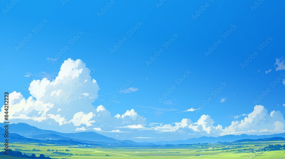 Peaceful Landscape under a Blue Sky Peaceful Landscape under a Blue Sky
