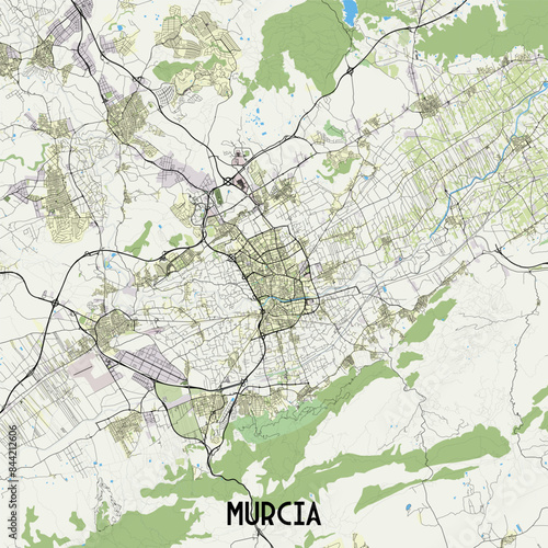 Murica, Spain map poster art photo