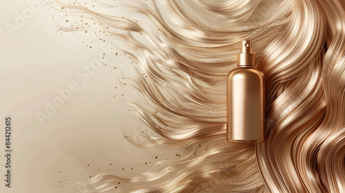 Golden Hair with Moisturizer Bottle in Photorealistic Style