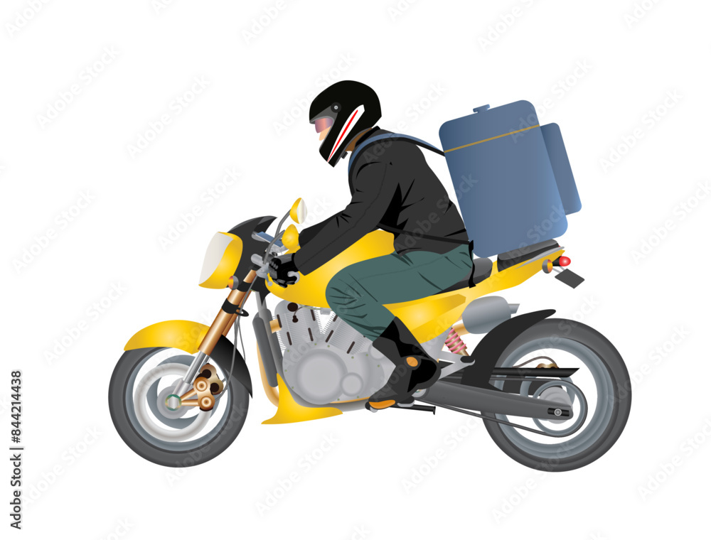Vector Illustration of Package Delivery Service by Two Wheeler Vector Illustration of Package Delivery Service by Two Wheeler