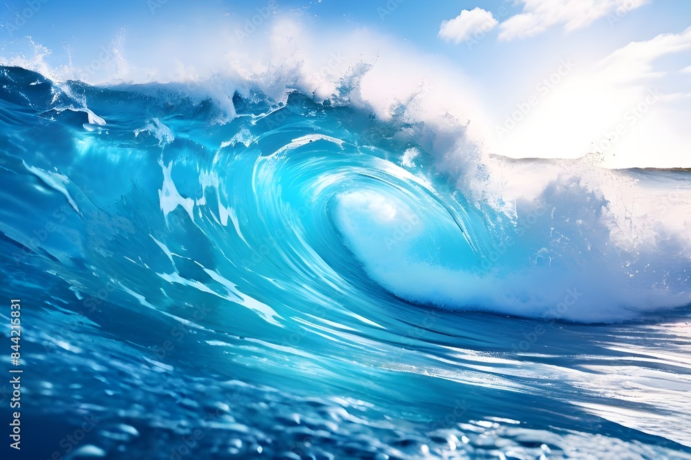 Powerfull Blue Ocean Wave Powerfull Blue Ocean Wave