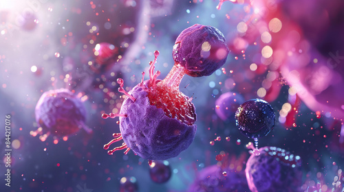 Human Cell with lysosomes breaking down waste