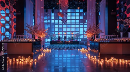 Artistic party setup arranged in an imaginative and creative pattern design © Cloudyew