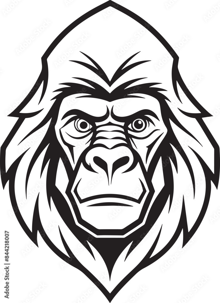minimal gorilla logo illustration black and white minimal gorilla logo illustration black and white