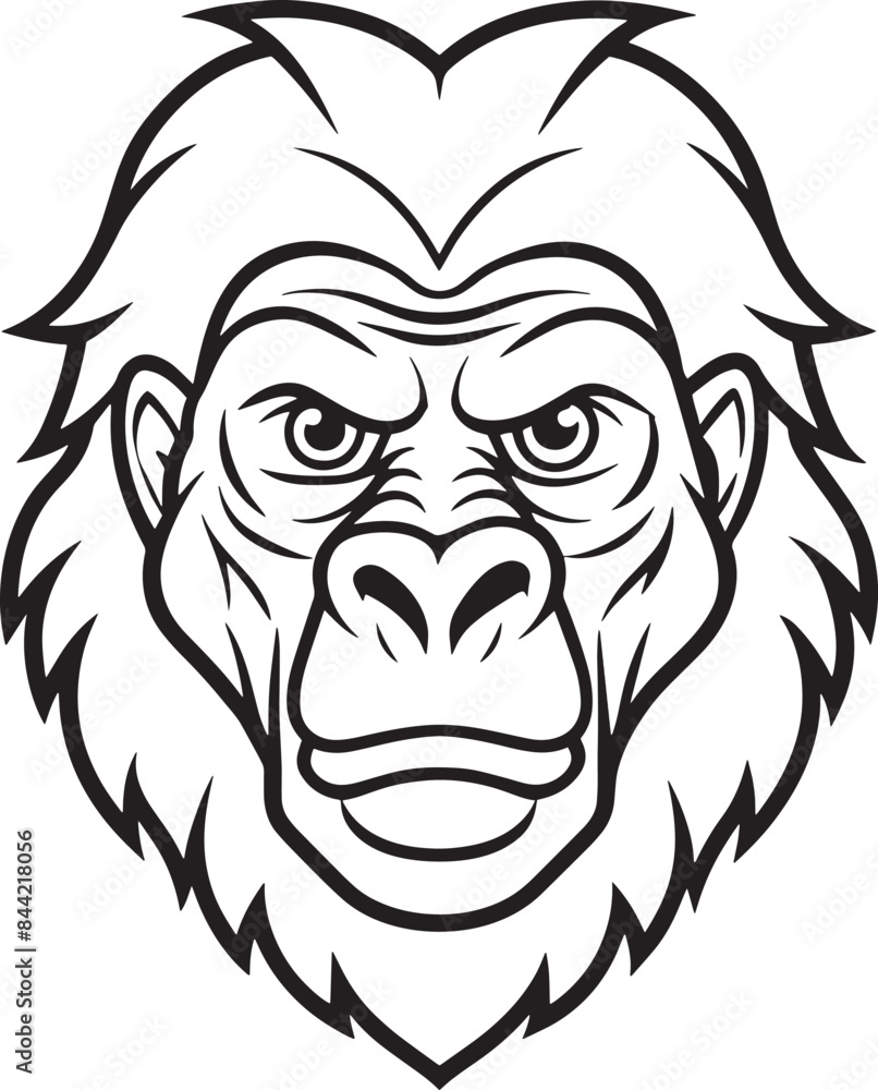 minimal gorilla logo illustration black and white minimal gorilla logo illustration black and white