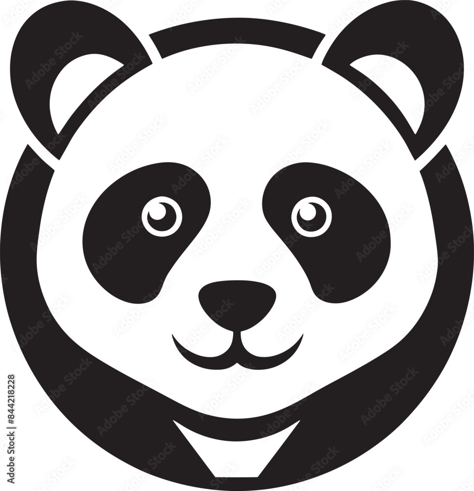 minimal panda bear logo illustration black and white minimal panda bear logo illustration black and white