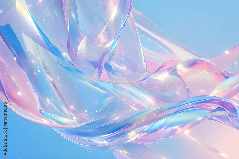Dreamy holographic abstract background with iridescent wavy liquid fluid illustration Dreamy holographic abstract background with iridescent wavy liquid fluid illustration