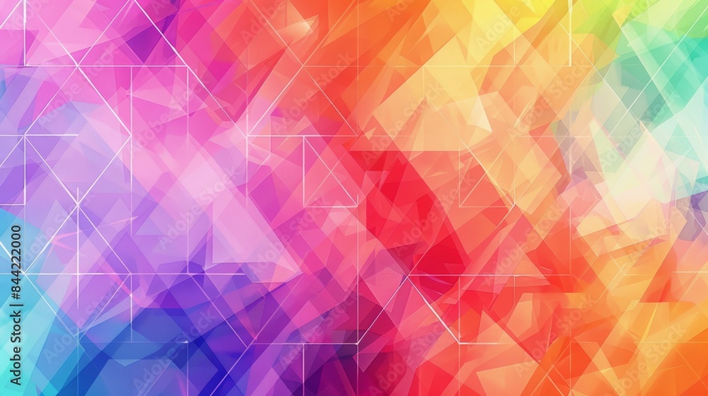 Obraz premium Geometric Prism Spectrum shapes, providing a vibrant and dynamic background