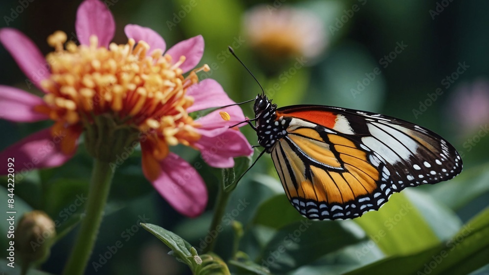 colorful monarch butterfly on beautiful flower colorful monarch butterfly on beautiful flower