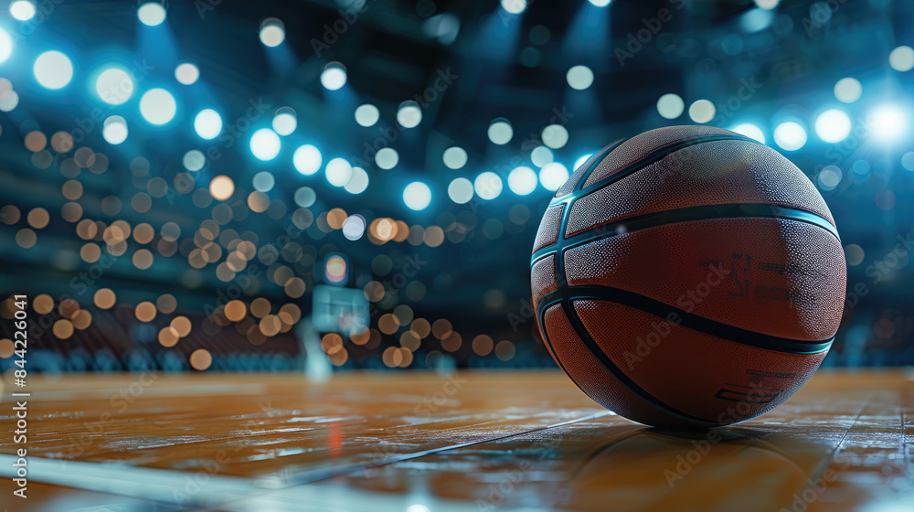 basketball hoop and ball in the court basketball hoop and ball in the court