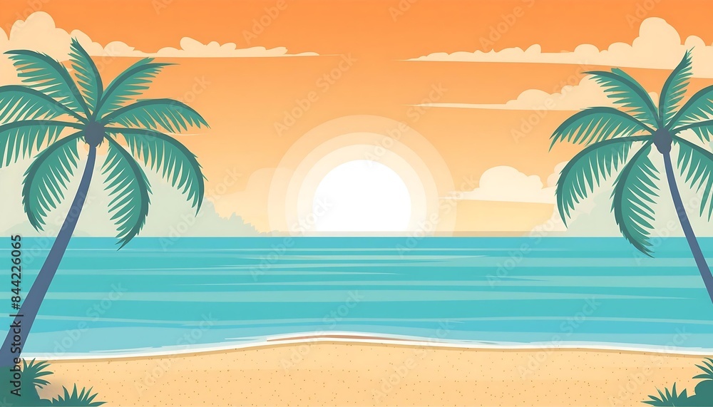 Obraz premium tropical beach and tree