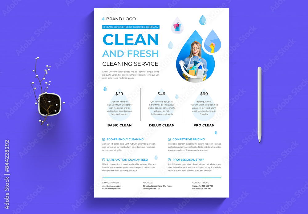 Cleaning Service Flyer Template Stock Template Adobe Stock