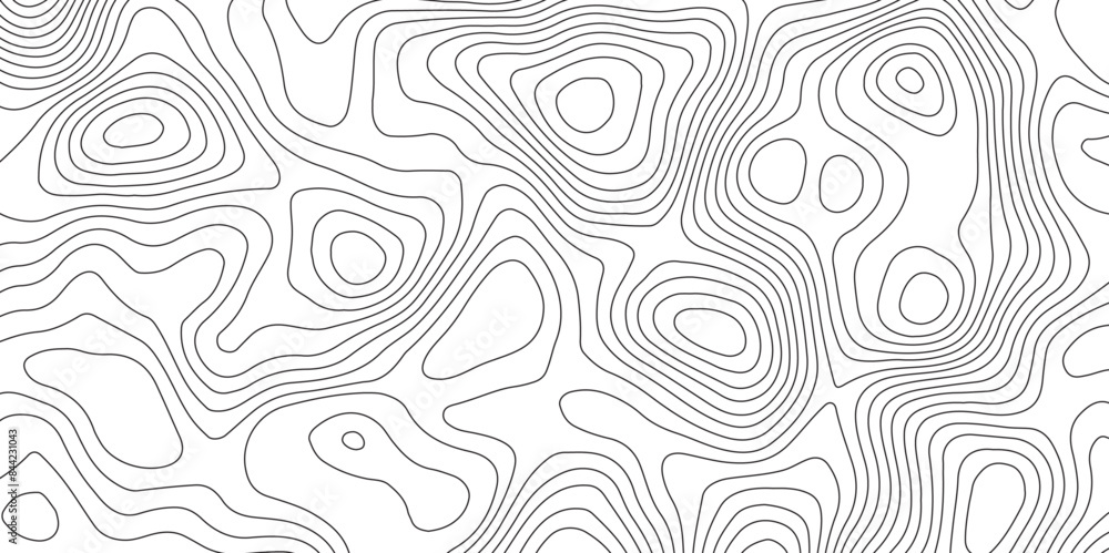 Fototapeta premium Abstract topography contour map background design .modern design with white background and black wave lines .geography contour map linear background vector illustration .