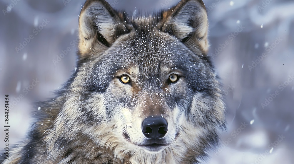 Fototapeta premium Grey wolf portrait