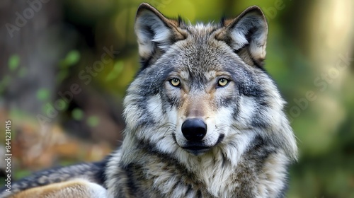 Grey Wolf looking at camera