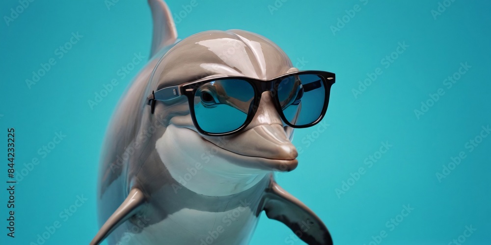 Dolphin with Sunglasses on a Solid Background, Featuring Ample Copy Space
Dolphin with Sunglasses on a Solid Background, Featuring Ample Copy Space