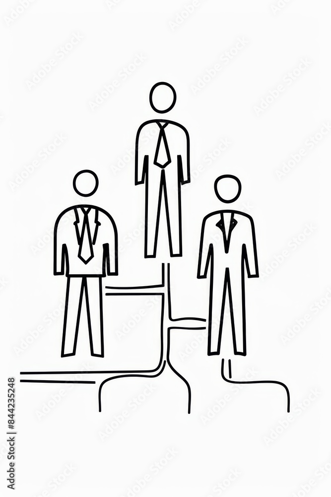 Simple line drawing of business planning. Simple line drawing of business planning.