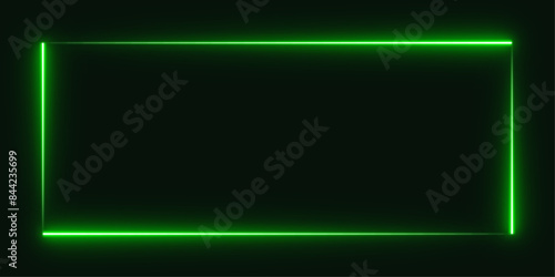 Φωτογραφία neon rectangle green sign vector background for illustration design