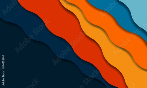Abstract modern wave Colorful papercut style design background photo