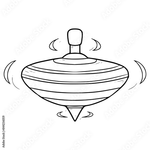 spinning top illustration hand drawn outline vector