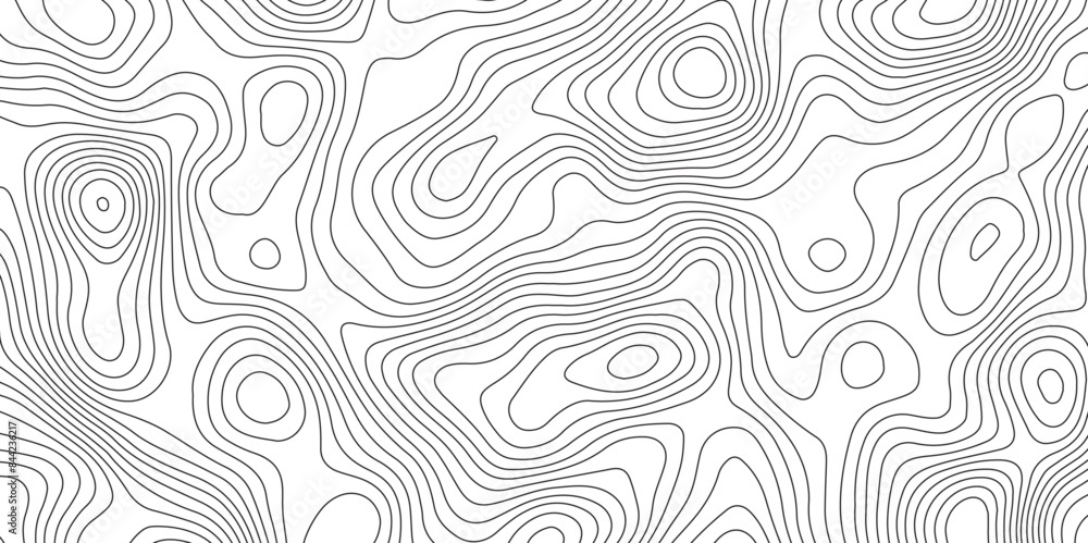 Fototapeta premium White background and black lines topography contour map. abstract geography curve wave line vector illustration. luxury topography contour map grid pattern backdrop background.