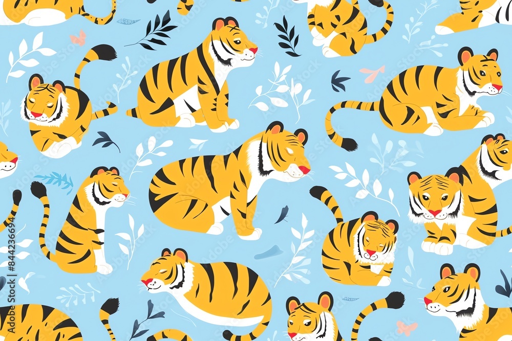 Cute tiger seamless pattern Cute tiger seamless pattern