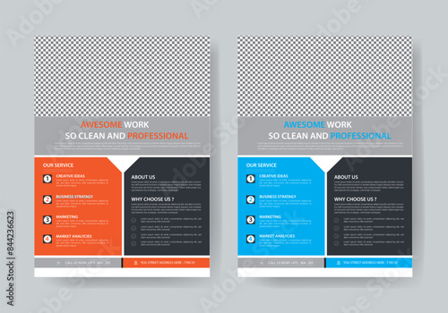 The Flyer Template is made in Adobe Illustrator format. This Template is best suitable for your Business. You can set images and change text, and color very quickly and easily.