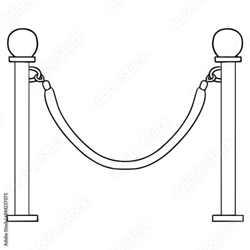 stanchion rope illustration hand drawn outline vector