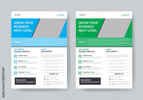 The Flyer Template is made in Adobe Illustrator format. This Template is best suitable for your Business. You can set images and change text, and color very quickly and easily.