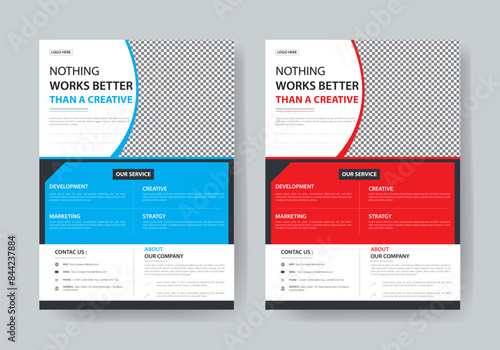 The Flyer Template is made in Adobe Illustrator format. This Template is best suitable for your Business. You can set images and change text, and color very quickly and easily.