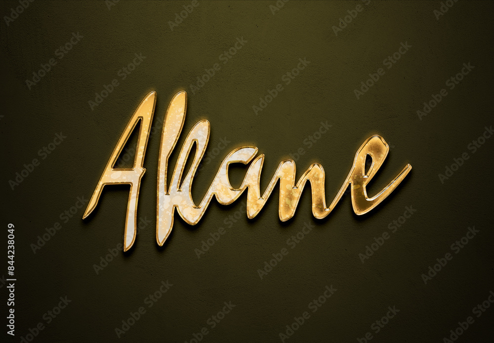 Old gold text effect of name Akane with 3D glossy style Mockup. Old gold text effect of name Akane with 3D glossy style Mockup.