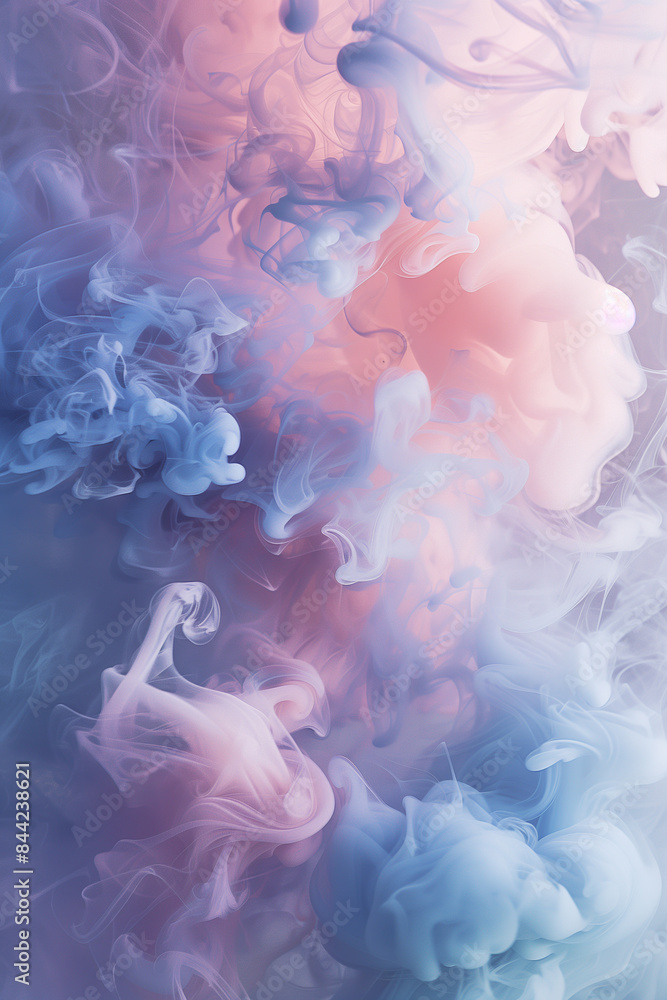 Obraz premium ブルーとピンクの煙