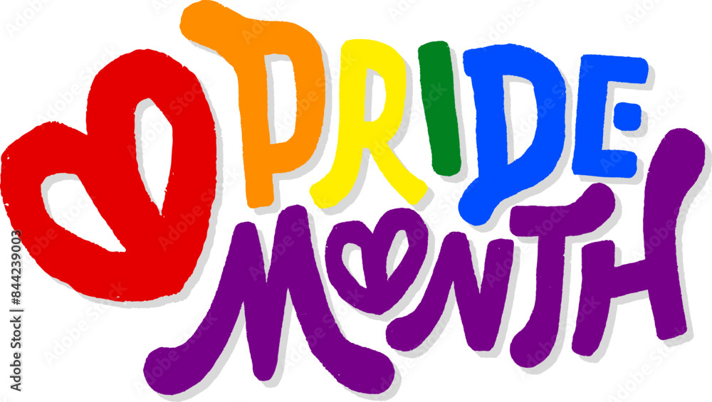 Fototapeta premium LGBT pride art on white background. template for poster, social network, banner, cards. word PRIDE for poster. LGBTQ love symbol background. Concept design.