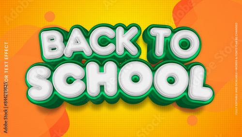 Editable vector text effect back to school