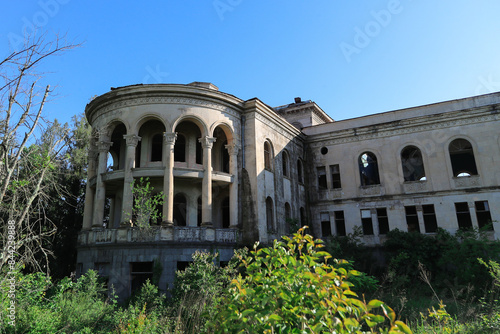 The abandoned sanatorium in the city of Tskaltubo Georgia photo