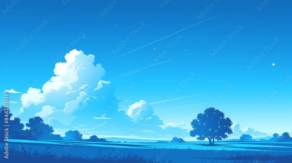 Fototapeta premium Peaceful Blue Sky Landscape