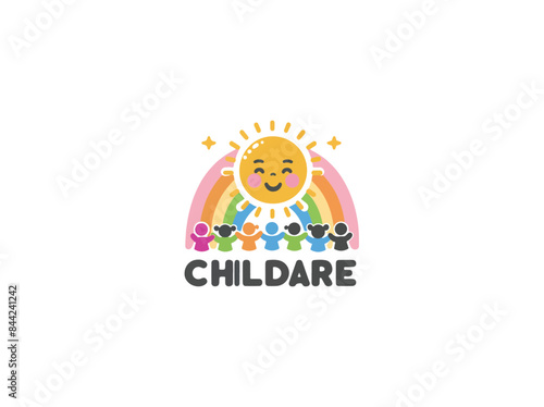 kids logo template, child care center, daycare logo, education logo, care logo