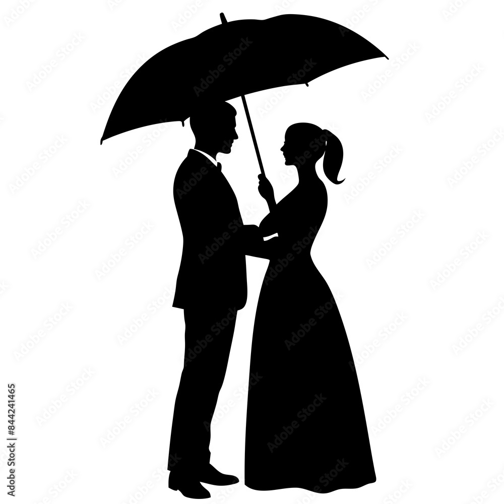 Beautiful couple in black silhouette vector illustration isolated on a white background. Beautiful couple in black silhouette vector illustration isolated on a white background.
