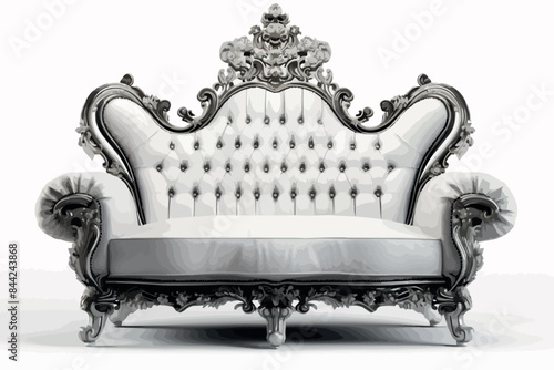 Classic furniture set isolated on white background