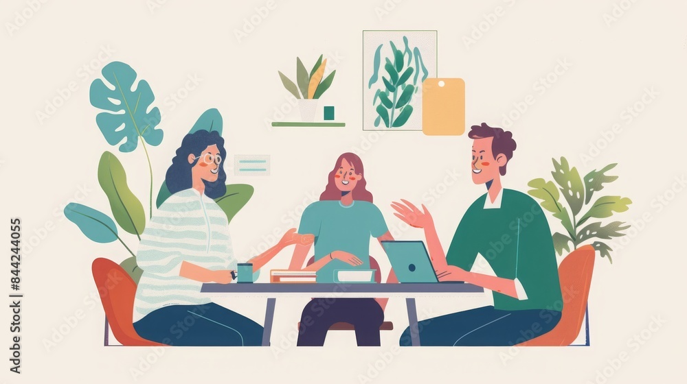 An older couple meeting online with a financial planner from home. An older couple meeting online with a financial planner from home.