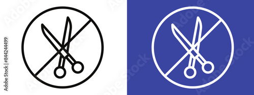 No Scissors or Knives Permitted Sign for Safety and Restricted Items