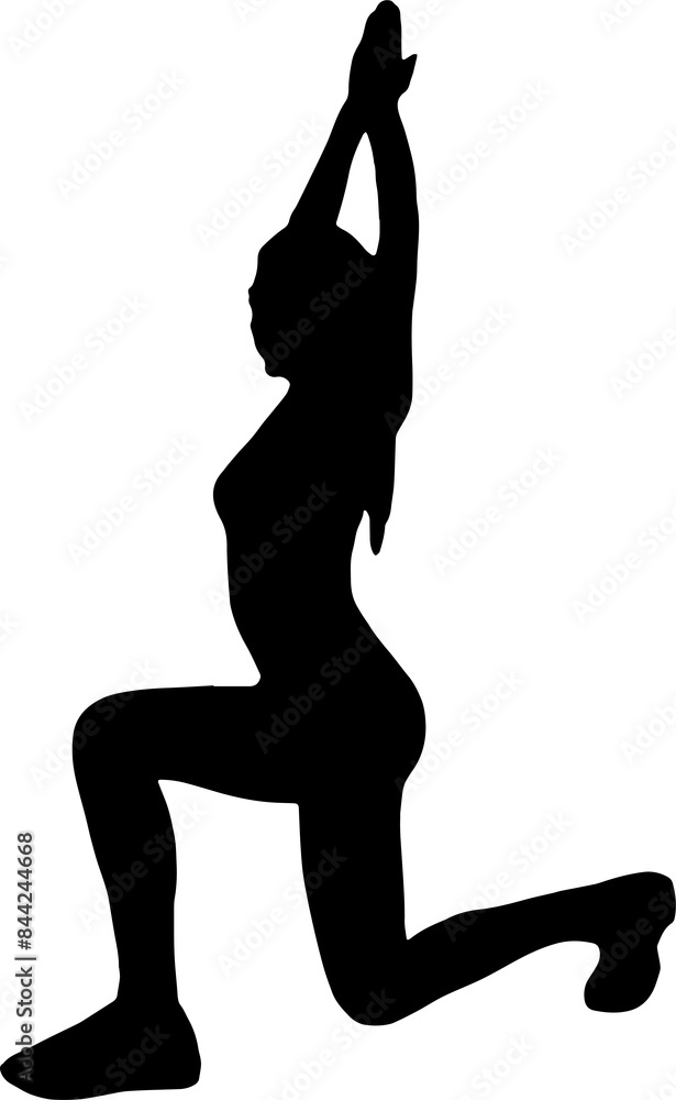 Slim sportive young woman doing yoga & fitness exercises, Healthy lifestyle. for t-shirt graphics, icons, logo, web, posters, print, isolated on transparent background, silhouette of a women PNG Slim sportive young woman doing yoga & fitness exercises, Healthy lifestyle. for t-shirt graphics, icons, logo, web, posters, print, isolated on transparent background, silhouette of a women PNG
