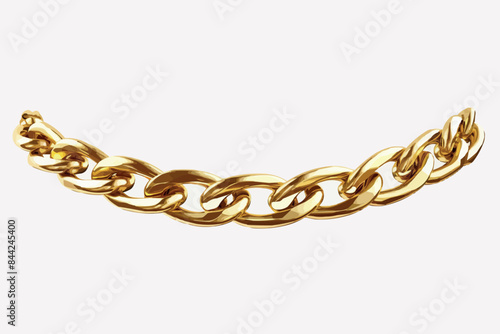 3d render Ring of gold chain