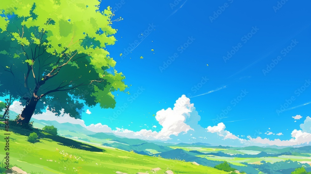 Obraz premium Tranquil Summer Landscape with Rolling Hills